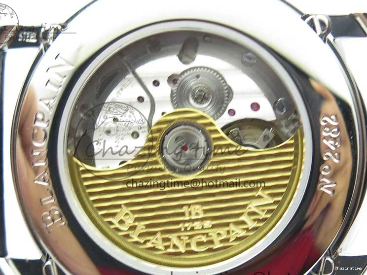 0128 MultiPurpose Villeret 6654 SS Complicated Function OMF 1:1 Best Edition White Dial on Black Leather Strap A6654 V 7901